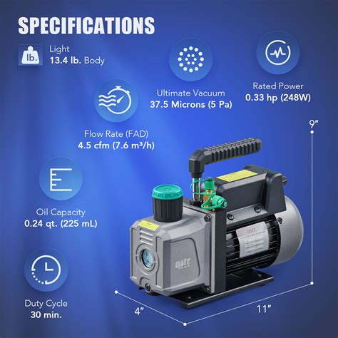 Snapklik Orion Motor Tech AC Vacuum Pump And Gauge Set 4 5 Cfm