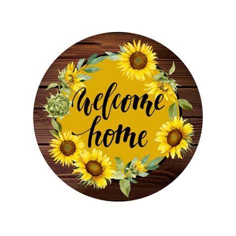 Welcome Home Sunflower Wreath Sign Hot Mesh Mom Shop