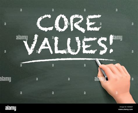 Core Values Words Written By Hand On Blackboard Stock Vector Image