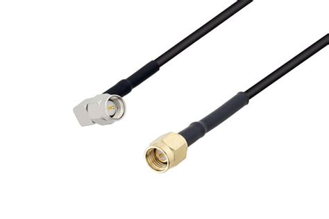 SMA Male To SMA Male Right Angle Low Loss Cable Using LMR 100 Coax With