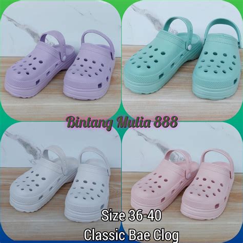 Jual Sandal Kodok Classic Bae Clog Sepatu Sendal Baim Wedges Platform