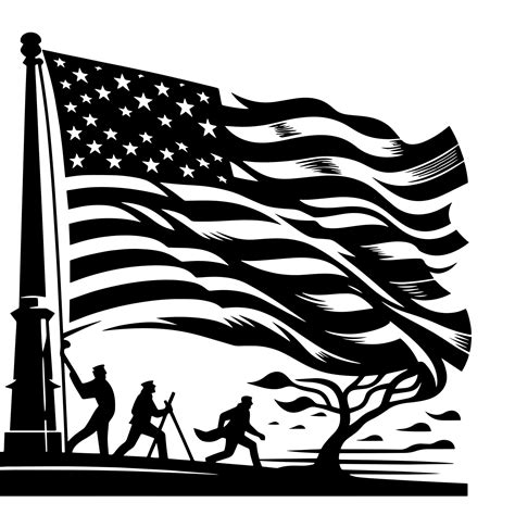 Black and White Illustration of the USA Flag 43627792 Vector Art at ...