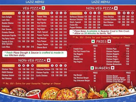 Menu At Laziz Pizza Anantapur Anantapur