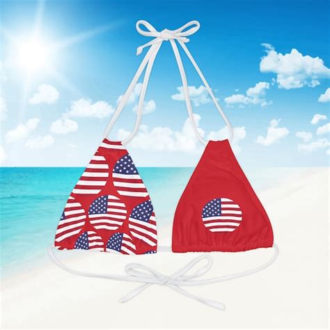 American Flag Bikini Etsy