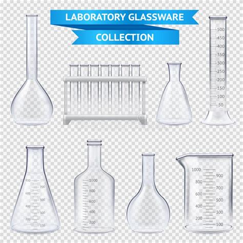 Laboratory Glassware Transparent Set Stock Vector Illustration Of