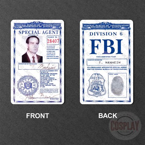 Men In Black Fbi Badge Screen Accurate Mib Id Card Will Etsy