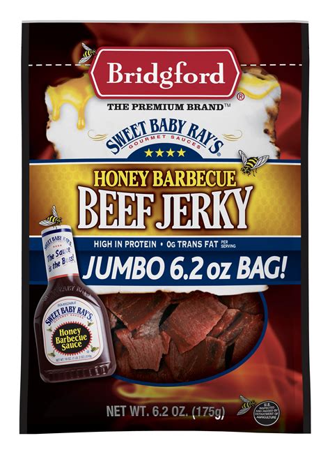 Bridgford 100 Beef Sweet Baby Ray S Honey Barbecue Beef Jerky 6 2oz