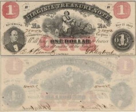 1 dollar Virginia Treasury Note États confédérés Numista