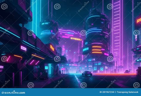 Futuristic Cityscape At Sunset Generative Ai Illustration Stock Illustration Illustration Of