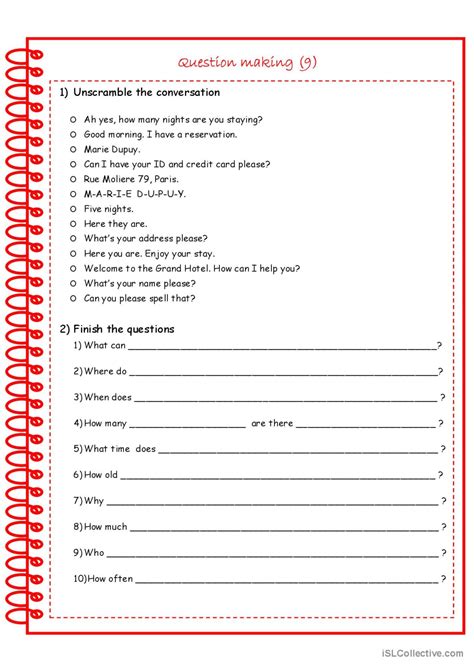 Question Making Beginners 9 English Esl Worksheets Pdf And Doc