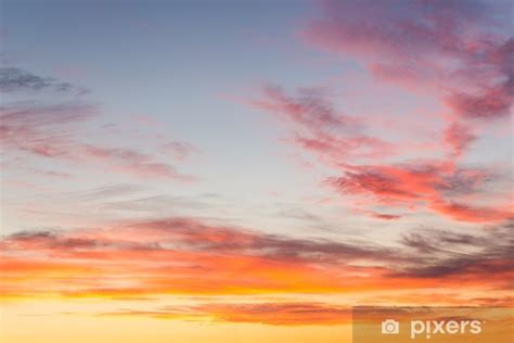 Fotomural El Cielo Espectacular Puesta De Sol Con Nubes De Color