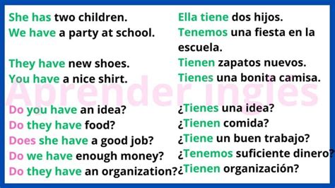 Ejemplos Del Verbo To Have Aprende Con Ejercicios Pr Cticos