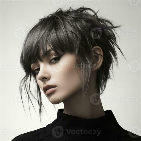 Illustration of a haircut fashion portrait, AI Generated 34223418 Stock ...