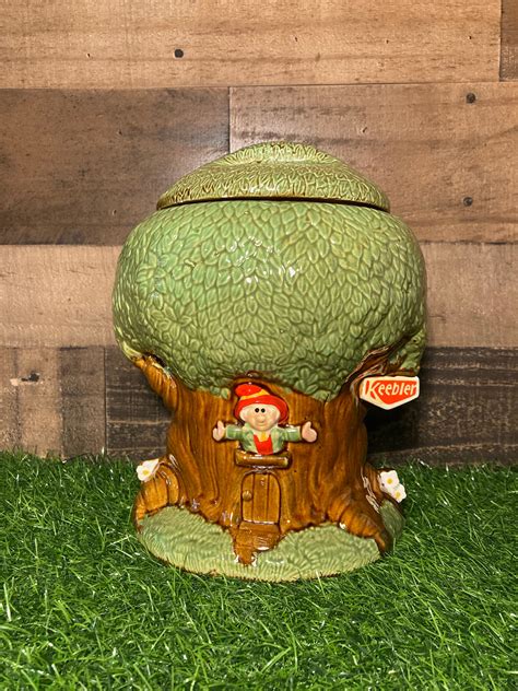 Vintage Keebler Elf Tree Cookie Jar Nostalgia Collectible Etsy