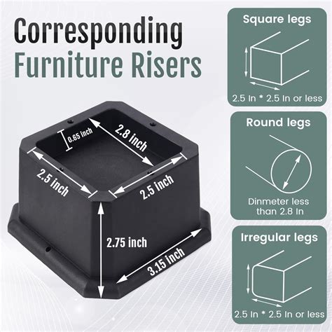 Snapklik Furniture Risers Inch Bed Risers Heavy Duty Adjustable