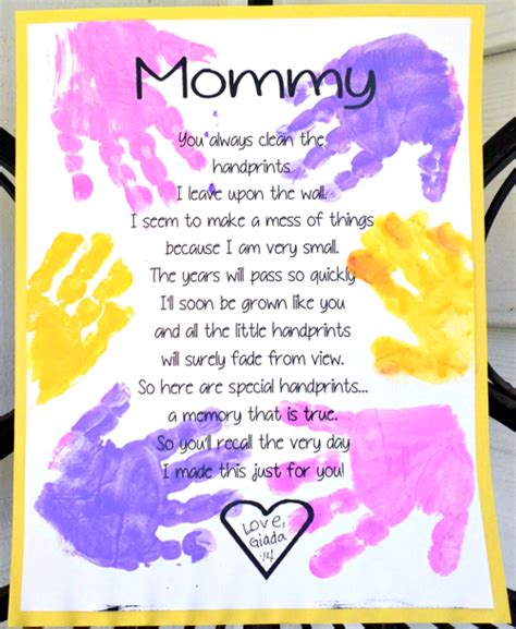 Adorable Printable Poem for Mother's Day | AllFreeKidsCrafts.com