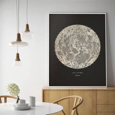 moon print full moon print moon poster moon wall art nautical decor