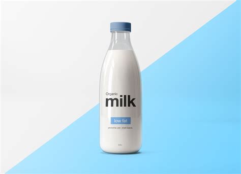 Free Glass Milk Bottle Mockup PSD - Good Mockups