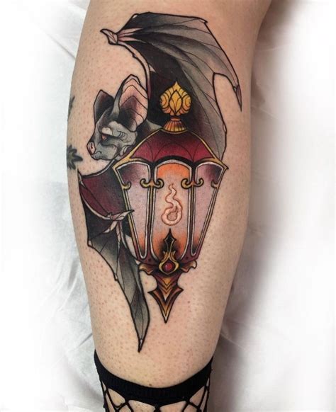 Bat and Lamp Tattoo in 2024 | Body art tattoos, Tattoo apprentice, Lamp ...