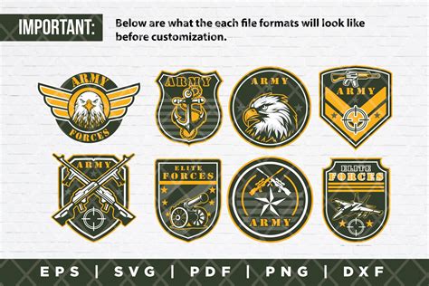 Set Of Army Badge Design Military Svg Png Bundle Soldier Badge