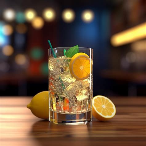 Premium AI Image A Glass Of Ice Water With Lemon Slices And Limes On