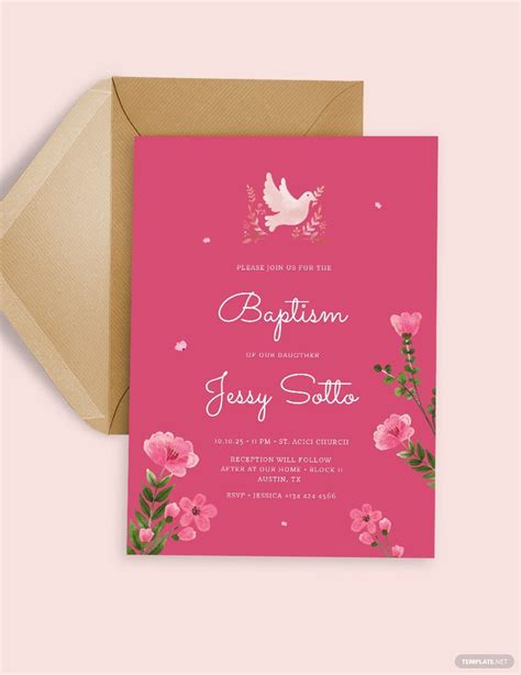 Sample Baptism Invitation Template - Download in Word, Illustrator, PSD ...