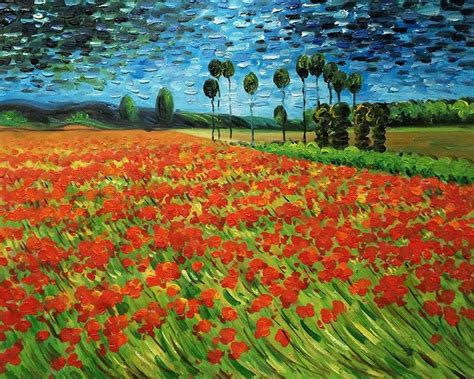 Vincent Van Gogh, Field of Poppies - Hand Painted Oil Painting on Canvas