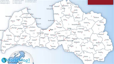 Latvia Free Printable Map