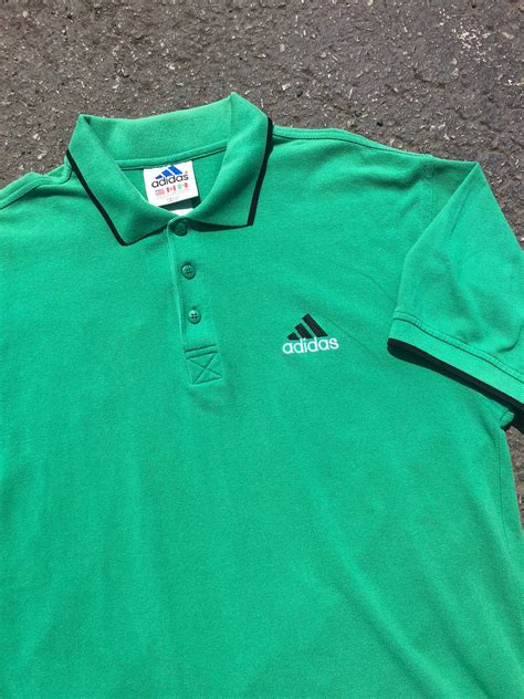 Adidas Vintage 90s Adidas 3 Stripe Logo Embroidered Polo Rare Grailed