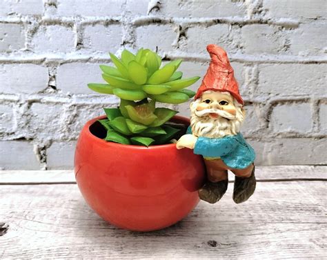 3 1 2 Mini Gnome Pot Hugger Fairy Garden Terrarium Plant Decoration