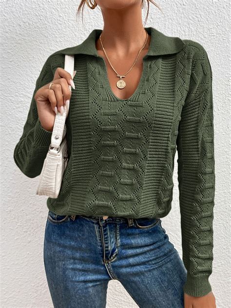 Green Solid Casual Cotton Sweaters Noracora Artofit