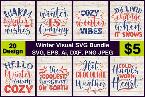 Winter Visual SVG Bundle Bundle · Creative Fabrica