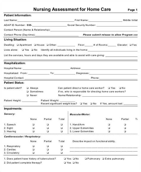 Free 18 Sample Nursing Assessment Forms In Pdf Ms Word Free Nude Porn