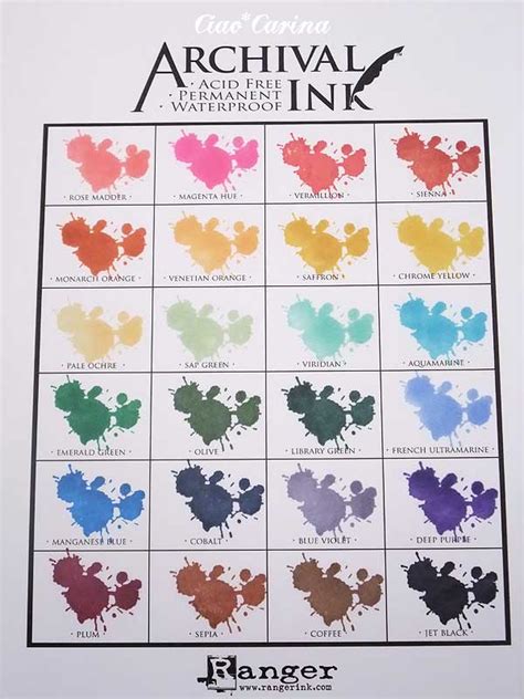 Ranger Ink Color Chart