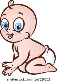 Vector Illustration Cute Naked Lying Down Stock Vector Royalty Free Shutterstock