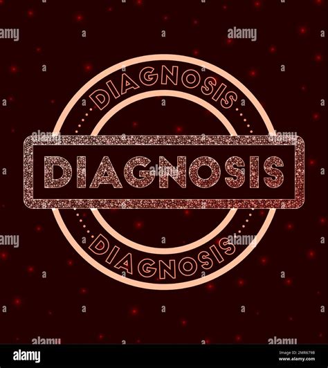 Diagnosis badge. Glowing geometric round diagnosis sign. Vector illustration Stock Vector Image ...