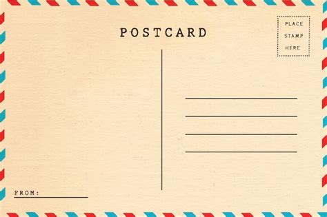 Premium Photo Back Of Airmail Blank Postcard