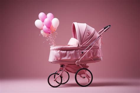 Premium AI Image | Pink baby stroller a holiday honor for the birth of a baby girl