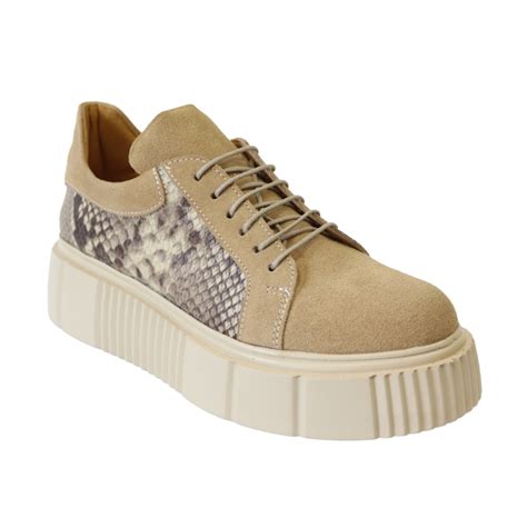 Pantofi Platforma Nude Imprimeu Sarpe Din Piele Naturala Mateo Shoes