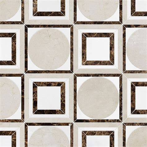 Crema Bella Emperador Dark Aspen White Polished Cicero Marble Mosaic