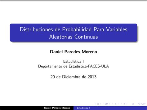 Distribuciones De Probabilidad Para Variables