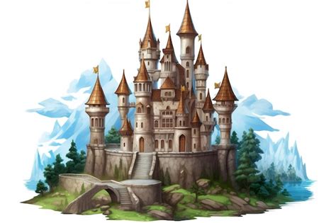 Premium Ai Image Castle On White Background Generative Ai