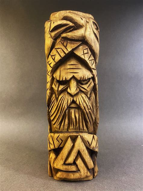 Odin Statue Odin With Valknut Wotan Statue Norse Pagan Etsy