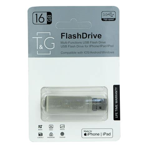 USB Флешка OTG + Lightning + microUSB 16GB T&G металлическая серия 004 ...