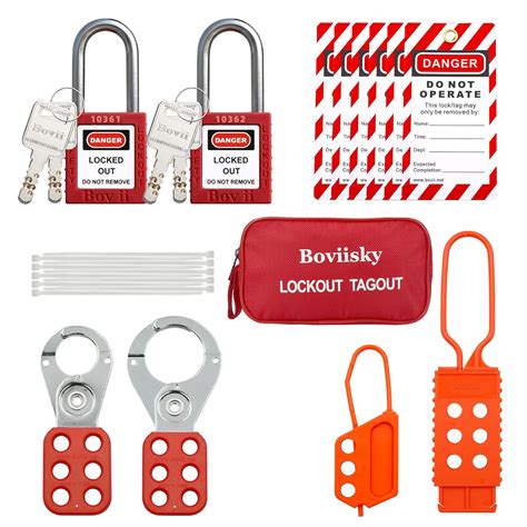 Amazon Boviisky Lockout Tagout Kit With Red Safety Padlocks Hasps