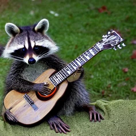 A Raccoon Playing The Guitar Stable Diffusion