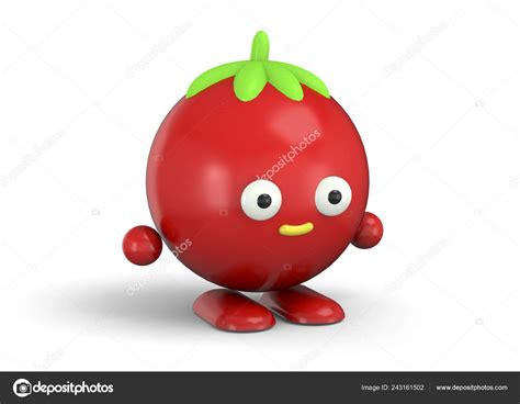 Red Tomato Character Isolated White — Stock Photo © gmac84 #243161502