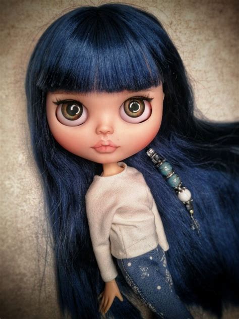 Beautiful Brunette Doll With Blue Hair