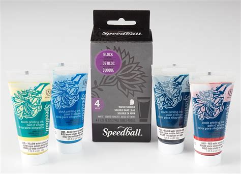 Speedball Basic Block Printing 4 Color 37ml Ink Set Artwhaleph