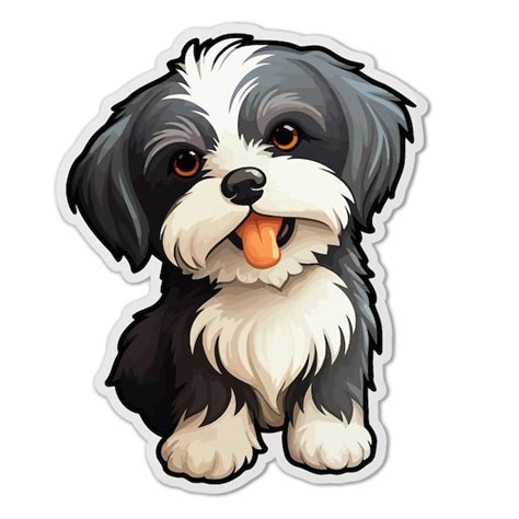 Pegatina Shih Tzu Para Tel Fono Vector Premium